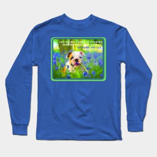 bulldog and bluebells Long Sleeve T-Shirt